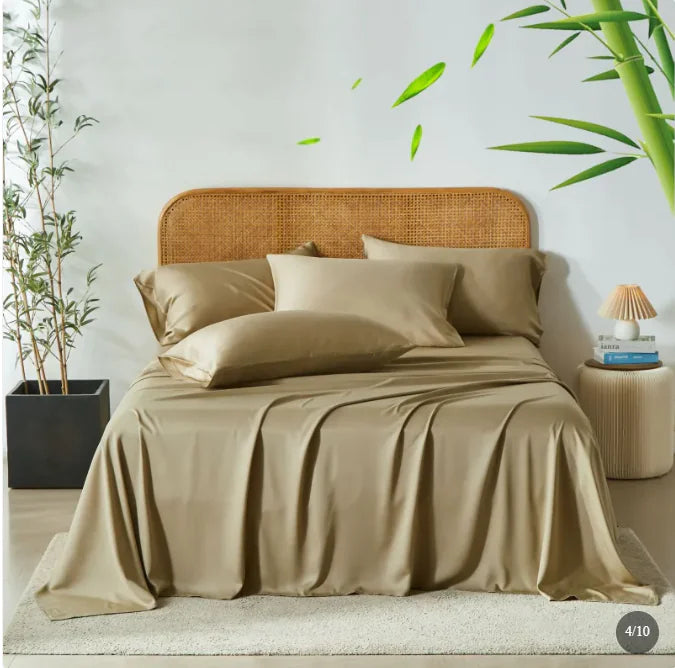 Kit Housse de Couette, Drap et Taies d'Oreiller en Fibre de Bambou MALIYAH