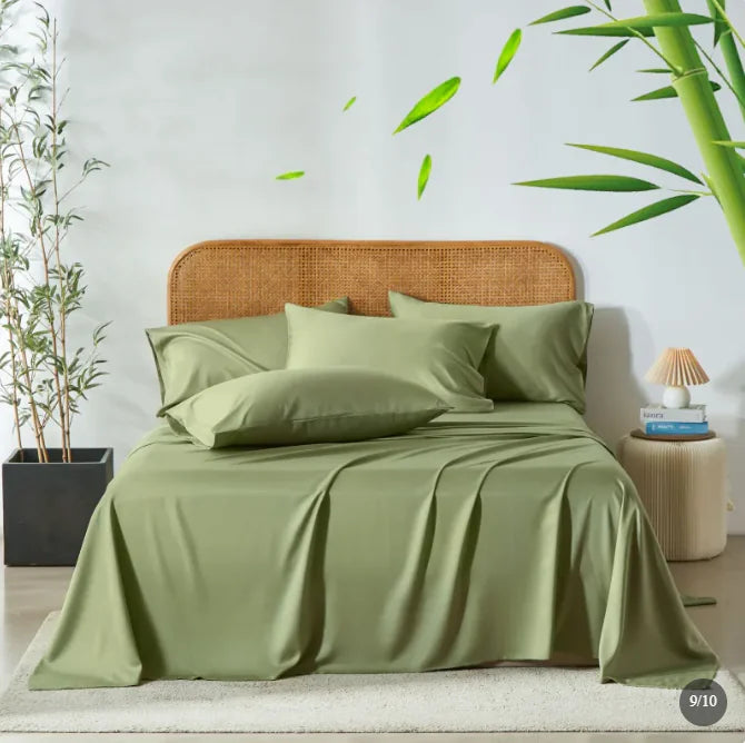 Kit Housse de Couette, Drap et Taies d'Oreiller en Fibre de Bambou MALIYAH